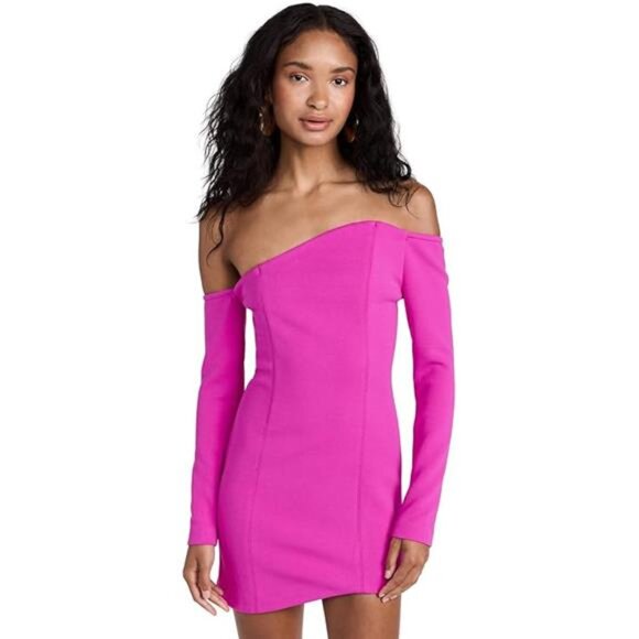 MISHA Baker Dress Pink Berry Off Shoulder - Picture 6 of 6